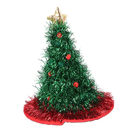 ROMISBABA Weihnachtsbaum Hut Weihnachts Kopfbedeckung Weihnachtsmann Cosplay Mütze Weihnachtsbaum Partyhüte Weihnachtsbaum Mütze Lametta Weihnachtsbaum Weihnachts Party Hut von ROMISBABA