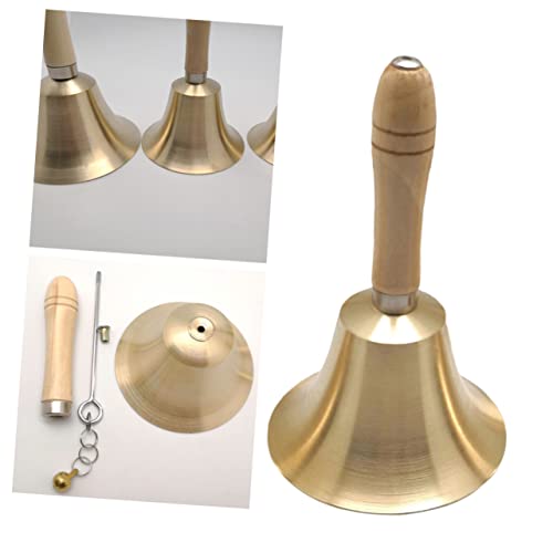 ROMISBABA Weihnachtsdekoration Hand-Dinner-Glocke Handglocke läuten Hochzeitsglocke Tischklingel glockenspiel weihnachten handglocken Weihnachtshandglocke Partyhandglocke Hölzern Golden von ROMISBABA