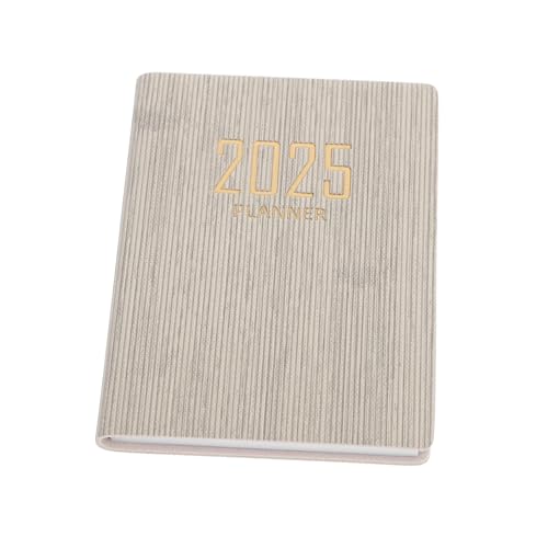 ROMISBABA Zeitplan 2025 Notizblock 2025 Taschenkalender Studenten Agenda Notizblock Kalenderplaner Tagesplaner 2025 Agendaplaner Jahresnotizbuch Tragbare Planerbücher Tagesbuch 2025 Pu Beige von ROMISBABA