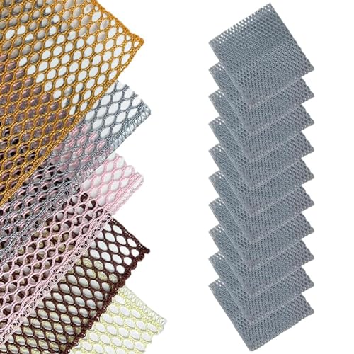 ROMPOTY Mehrzweck-Geschirrtücher aus Netzstoff, schnell trocknendes 3D-Netzgewebe, kratzfeste Reinigungstücher, verbesserte multifunktionale Lappen (grau, 10 Stück, 30 x 30 cm) von ROMPOTY