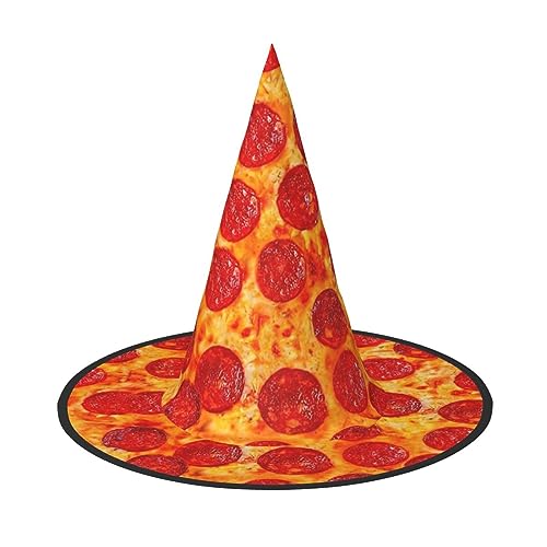 ROMuka 3D Pizza Pepperoni Halloween Full Hat Party Girl Wide Edge Foldable Sharp Hat Party Costume Cosplay von ROMuka