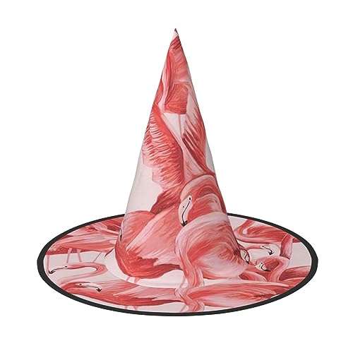 ROMuka Flamingo Halloween Full Hat Party Girl Wide Edge Foldable Sharp Hat Party Costume Cosplay von ROMuka