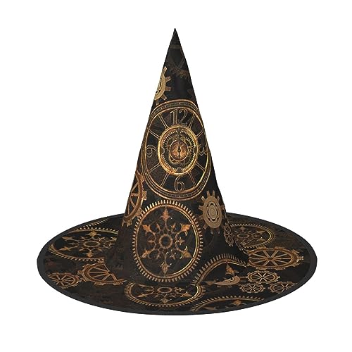 ROMuka Gears Clock Bronze Century Halloween Full Hat Party Girl Wide Edge Foldable Sharp Hat Party Costume Cosplay von ROMuka