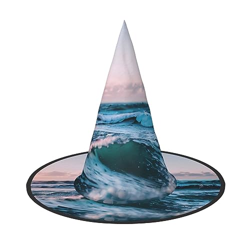 ROMuka Ocean Waves Halloween Full Hat Party Girl Wide Edge Foldable Sharp Hat Party Costume Cosplay von ROMuka