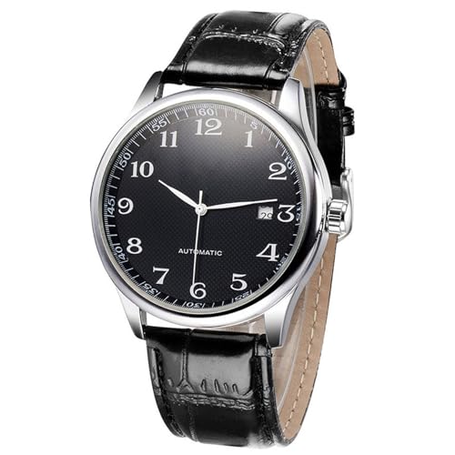 RONGSHEN Automatische mechanische Uhr Casual Watch mit Kalender Lederband geeignet für Männer Geburtstag von RONGSHEN