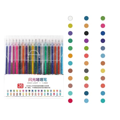 RONGSHEN gelstifte Farbblitz-Gelstift, feine Spitze, 1,0 mm, Zeichenstift für Kinder, Schüler, Klassenzimmer, Notizmarkierung, Handbuch, Doodle-Stift Kugelschreiber von RONGSHEN