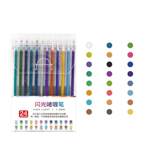 RONGSHEN gelstifte Farbblitz-Gelstift, feine Spitze, 1,0 mm, Zeichenstift für Kinder, Schüler, Klassenzimmer, Notizmarkierung, Handbuch, Doodle-Stift Kugelschreiber von RONGSHEN