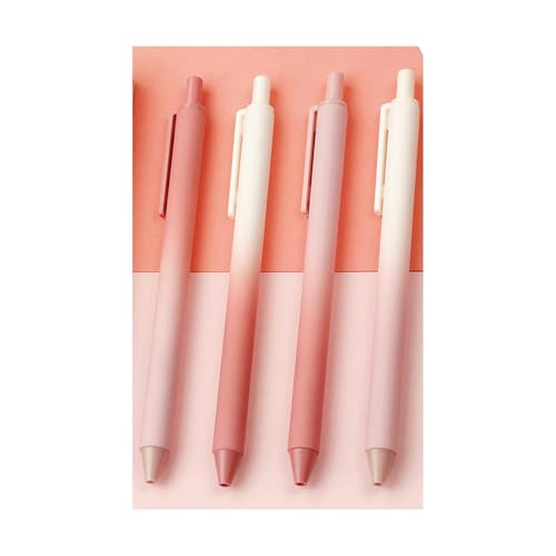 RONGSHEN gelstifte Gel-Tintenstifte, 4 Stück, feine Spitze, 0,5 mm, einziehbarer Stift, rosa Farbverlauf, Schreibstift, Signaturstift (Schwarze Tinte) Kugelschreiber von RONGSHEN