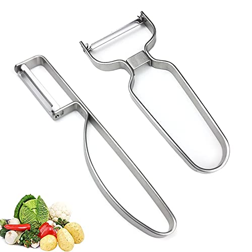 RONGYI Stainless Steel Peeler, Vegetable Peeler, Multifunctional Peeler, Y & I-Shaped Rotating Vegetable Knife, for Peeling Potatoes, Carrots and Various Vegetables and Fruits, 2PCS von RONGYI