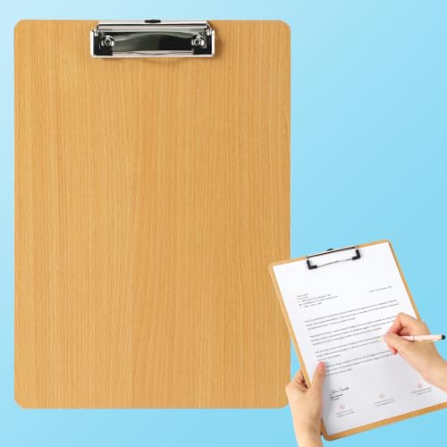 Holz Klemmbrett A4, Klemmbretter A4 mit Metallklemme Klemmbretter Schreibbrett aus Holz für Büro Wood Clipboard für die Arbeit Zeichnung Studie (1PC) von ROOMHUAWAY