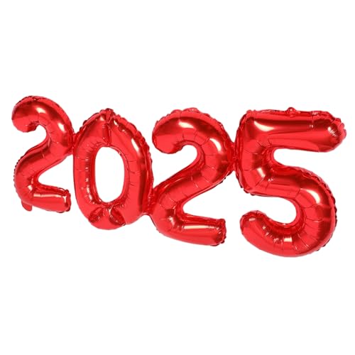 1 Satz 2025 Ballon 2025 Foto-requisiten Für Das Neue Jahr Weihnachtsfeier Luftballons 2024 Luftballons Heliumballons Partyballons Für Das Neue Jahr Feierballons Rot Aluminiumfolie RORPOIR von RORPOIR