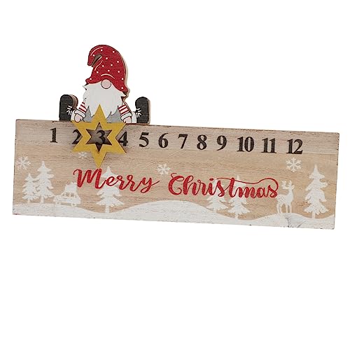 1Stk Weihnachts-Countdown-Kalender Weihnachtsmann Adventsschmuck Weihnachtskalender weihnachtsdeko weihnachtsgeschenke glatter Holzkalender Countdown-Kalenderverzierung hölzern RORPOIR von RORPOIR