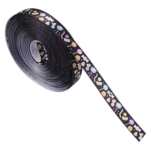 RORPOIR 1 Rolle Halloween-Ripsband Geschenkpapier Zum Geburtstag Winterhochzeitsband Weihnachtsbaumband Halloween-kabelband Bastelbandbündel Spitze Halloween-Party Kostüm Polyester Black von RORPOIR