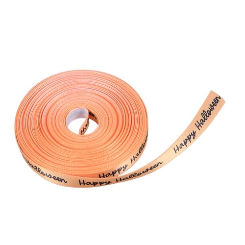 RORPOIR 1 Rolle Halloween-Ripsband Halloween Geschenkband DIY Geschenkband DIY Halloween-Band Geschenkpapier zum Geburtstag Rot Stolz dekoratives Band Halloween-Druckband Polyester Orange von RORPOIR