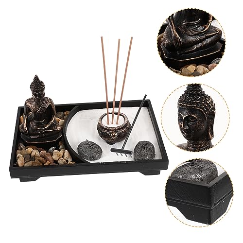 RORPOIR 1 Satz Inhaber Räucherstäbchen Feng-Shui-Dekoration für zu Hause Zimtstangen Brenner Buddha Statue Buddha Figuren Candle Liner Desktop-Buddha-Statue Kerzenhalter Holz von RORPOIR