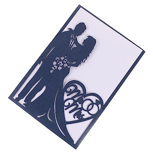 RORPOIR 10St Grußkarte Hochzeitskleider Einladung Brautparty einladen Brautkleider für die Braut jubiläumskarte anniversary card hohle Hochzeitskarte Hochzeitsdekoration Papier Blue von RORPOIR