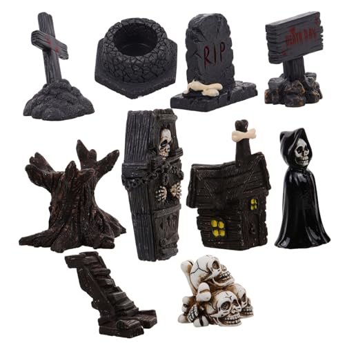 RORPOIR 10St Halloween-Kugeln Mini Geburtstagsdekorationen Neuheit gut Halloween-Baumdekoration Kreative Halloween-Dekoration Halloween-Statuen Halloween-Figuren Halloween-Charme Harz von RORPOIR