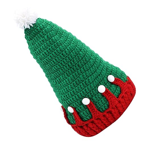 RORPOIR 1Stk Strickmütze kindermütze caps für kinder weihnachtsdeko weihnachts outfit weihnachts assecoires Winter warme Mütze Winter-Frauen-Mütze warme Wollmütze Weihnachtsmütze Garn rot von RORPOIR