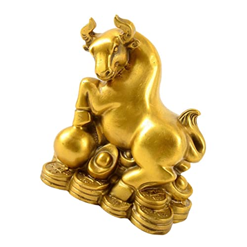 RORPOIR Kupfer Bull Skulptur Sternzeichen Ox Ornament Desktop Decor Für Wohnzimmer von RORPOIR