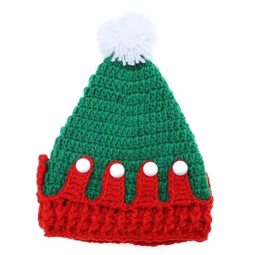 RORPOIR 1stk Strickmütze Weihnachtsmannmütze Für Kinder Winter Warm Warme Weihnachtsmütze Wintermütze Feiertags-weihnachtsmützen Winter-frauen-mütze Hauben Für Kinder Garn Green von RORPOIR