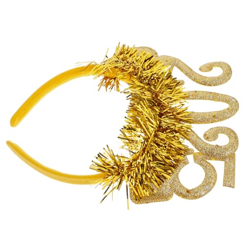 RORPOIR 2025 Stirnband Weihnachtsfeier Neujahrs-Diademe glitzernder Lametta-Kopfschmuck Party Haarband Neujahr Haarschmuck Partydekorationen für das neue Jahr Haarschmuck für das neue Jahr von RORPOIR