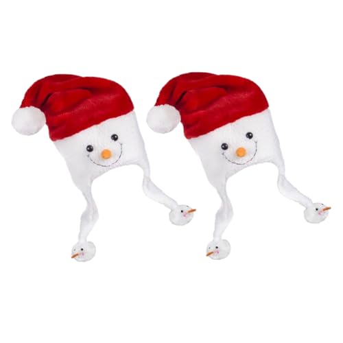 RORPOIR 2St Weihnachtskopfbedeckung weihnachts party weihnachtsbekleidung santa hats Urlaub Stirnbänder festliche weihnachtsmütze Schneemann-Weihnachtsmütze Weihnachtsgeschenk Plüsch rot von RORPOIR