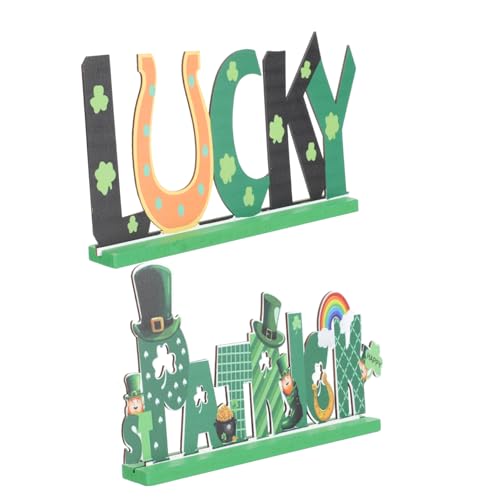 RORPOIR 2St hölzerne Ornamente adventsgeschenke bürodeko partygeschenke Geburtstagsgeschenk qridor Die Boho- Oliver st. Patricks Partyschmuck dekorative Holzdekorationen Green von RORPOIR