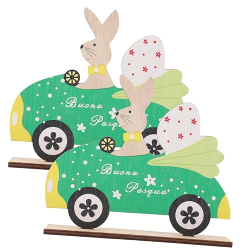 RORPOIR 2pcs Ostern Bunny Radfahren Decor Holz Zeichen Handwerk Hause Dekoration Ornament Tisch von RORPOIR