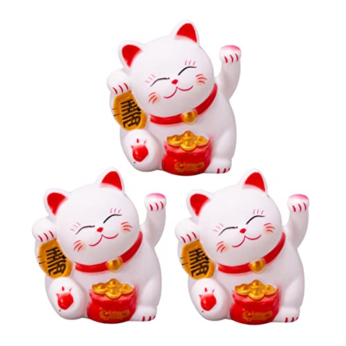 RORPOIR 3-teiliges Katzen-Kuchen-Ornament Vinyl-Material Lebensmittelecht Cartoon-Form Für Desserts Partys Weißer Dekorativer Topper von RORPOIR