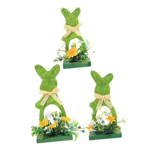 RORPOIR 3st Osterei-Hasen-verzierung Kaninchen Qualle Ostern Tischschild Gestufter Tablettständer Schmuckstück Plüsch Osterdekorationen Für Den Außenbereich Frühling Tischschild Jo Plastik von RORPOIR