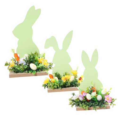 RORPOIR Osterhase Tischdekoration Set 3tlg Ostern Deko Requisiten Ie Y Cosplay Ostern Tafelaufsatz Holzschild von RORPOIR