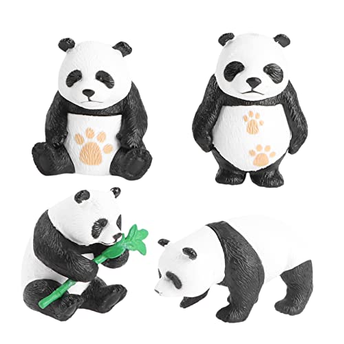 RORPOIR 4 Stück Panda-Mikrolandschaft Zubehör für Mikrolandschaften dekorative Panda-Modelle Minifiguren Cute Decor Living Room Decoration Handwerk in pandaform Panda-Verzierungen Harz von RORPOIR