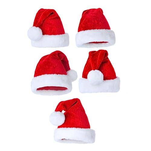 RORPOIR 5St Plüschmütze große Weihnachtsmütze Plüsch-Weihnachtsmütze Füller für Weihnachtstüten Weihnachtsmann-Mütze winterhut santa claus hat rotes cap Hut für Weihnachten Hut-Dekor von RORPOIR