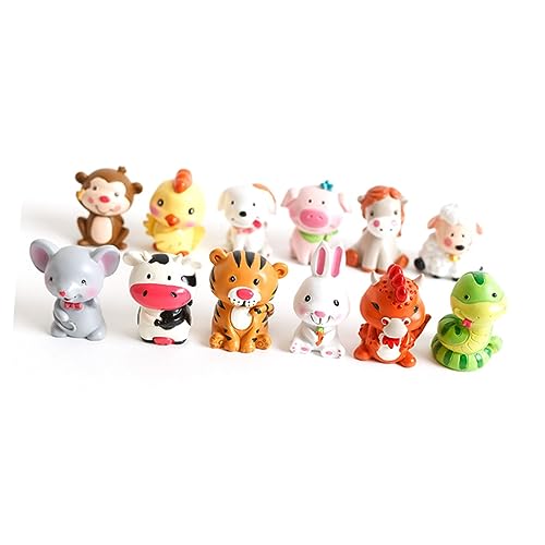 RORPOIR 6er Set Cartoon Schaf Figuren Aus Resin Geburtstagskuchen Dekoration Tier Ornamente Für Dessert Und Party Niedliche Schaf Deko Für Kindergeburtstag von RORPOIR