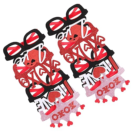 RORPOIR 8St Valentinsbrille Brillenfassungen damen Valentinstag Partybrille Herz-Dekor faschingsbrille karnevalsbrille hochzeitsdeko Party-Brillengestelle lustiges Brillenspielzeug Plastik von RORPOIR