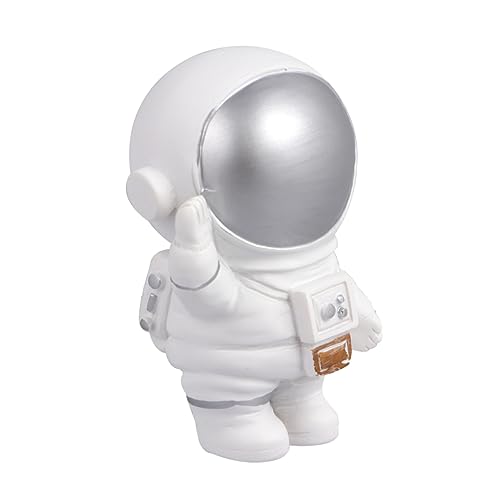 RORPOIR Auto-Ornament Astronaut bücherregal Dekoration dekoringe Party Dekoration Automatische Verzierung Weltraum-Cupcake-Topper Kuchendekoration Kuchen Harz Handwerk Silver von RORPOIR