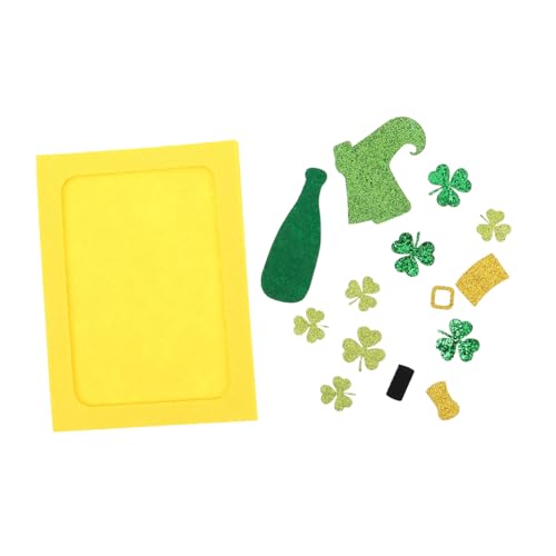 RORPOIR Bilderrahmen St. Patricks Day Accessoires St. Patrick Diy-fotorahmen St. Patrick Filz-fotorahmen Stylischer Bilderhalter St. Patrick Fotoornamentrahmen Green Vlies von RORPOIR