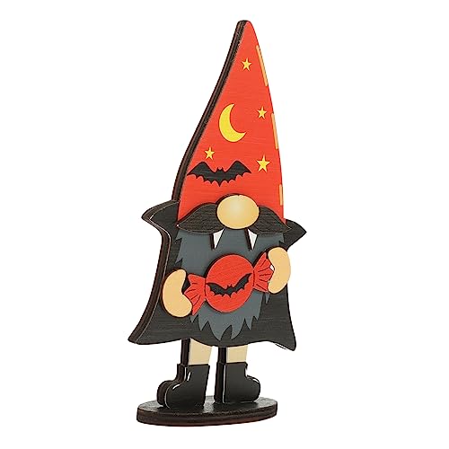 RORPOIR Halloween-Gnom Halloween-Zwerg-Tischschilder Halloween-Geburtstagsbanner Halloween-Zwerge-Ornamente Kessel Halloween Figuren Halloween-Figuren Halloween- Gnom Dekoration Holz von RORPOIR