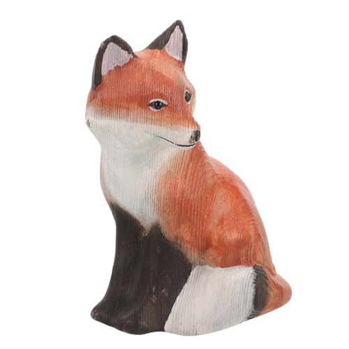 RORPOIR Holzfigur Fuchs Deko Handgefertigte Tierfigur Aus Kreative Wohnzimmer Deko Einzigartiges Für Tierliebhaber Stilvolle Schreibtisch Dekoration von RORPOIR