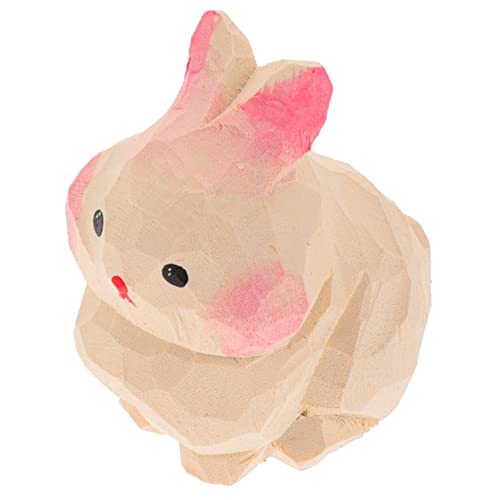 RORPOIR Holzschnitzerei Hase Ornament -Ornamente Kitz Cool Zinn Figur Mütze Lustig Geburtstag Zwerge Wandgemälde Gesicht Plüsch Lutscher Gadgets Aufkleber Hölzern von RORPOIR