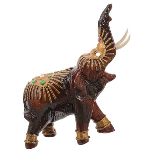 RORPOIR Holzstatuendekoration Elefantenstatue Aus Holz Elefantenschmuck Holztier Schmücken Elefantenstatuen Tierornament Aus Holz Holzschnitzerei Elefant Einfaches Tierdekor Hölzern von RORPOIR