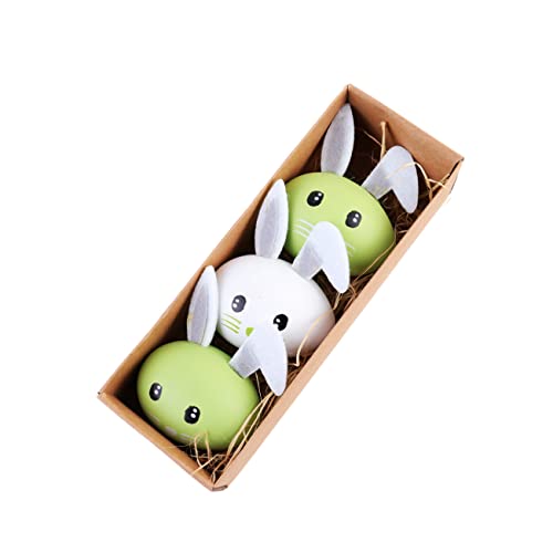 RORPOIR Kaninchen- Bunny kanninchen Ostereier pustemeister backdecor Ostern Easter Eggs Osterwimpeldekorationen Hase Tortenaufsatz Osterdeko Ostern-Kaninchen-Ornament Green von RORPOIR