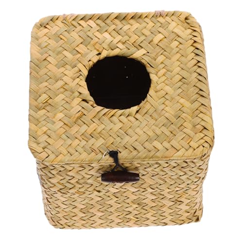 RORPOIR Kasten Tissue-Box Bambusbox Pappschachtel Tissue- Wicker Badezimmer Organizer Aufbewahrungsbehälter für Servietten Papiertuchspender Weide Khaki von RORPOIR