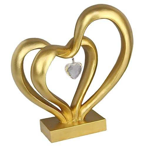 RORPOIR Liebe Ornamente Hochzeitsfigur Herz-Hände-Statue Herz-Statue- Ballonbogenständer VIP hochzeitsdeko büro Dekoration tischdeko bastelset Harzstatue Valentinstag Golden von RORPOIR