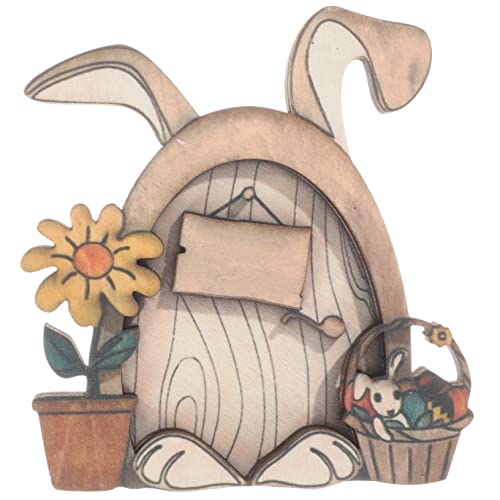 RORPOIR Osterdekoration Hasenzwerg Tischdekoration Frühling Tischschild Tischdekorationen Serviertablett rustikale Cute Decor Tischdekoration zu Ostern Tischdekoration für Ostern hölzern von RORPOIR