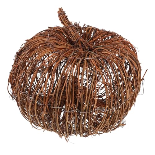 RORPOIR Rattan-kürbis Laterne Halloween Gefälschter Kürbis Dekorativer Kürbis Herbstkürbisstatue Dekoration Kürbis- Kürbisse Basteln Fälschung Faux Pumpkins Kürbisfiguren Fallen von RORPOIR