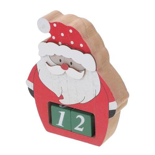 RORPOIR Weihnachtsmann-blöcke Aus Holz, Weihnachtsmann-adventskalender, Countdown-kalender, Blöcke, Weihnachtsmann-schornstein, Adventsdekoration, Weihnachtsmann-tischschild von RORPOIR