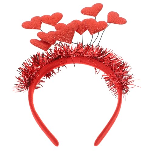 RORPOIR faschings haarreif haarreifen mit herzen Sonnenbrille Stirnband Herz-Glitzer-Stirnband stutzenhalter Haarband valentinstag stirnband valentinstag kopfschmuck Filzstoff rot von RORPOIR