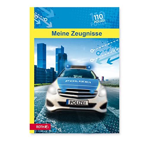 ROTH Zeugnismappe Polizei 110 - mit 10 A4 Klarsichthüllen, dokumentenecht, Dokumentenmappe von ROTH