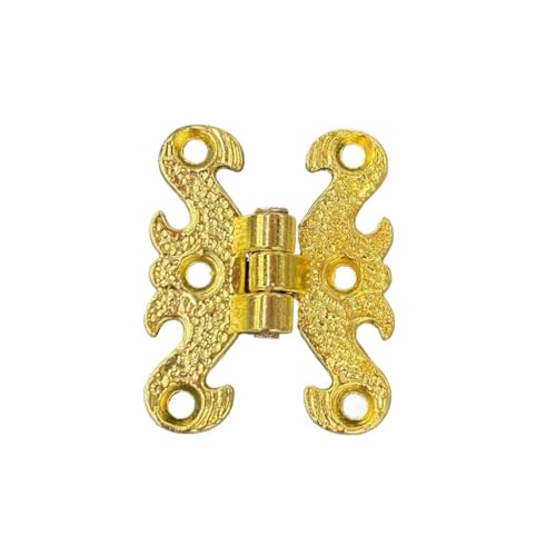 ROUZIHU 2 Stück Vintage Legierung Hohl Hippocampus Form Scharnier Möbel Hardware Metallscharniere Schrank Tür Stoßscharniere für DIY Box 31 x 40 mm (D) von ROUZIHU